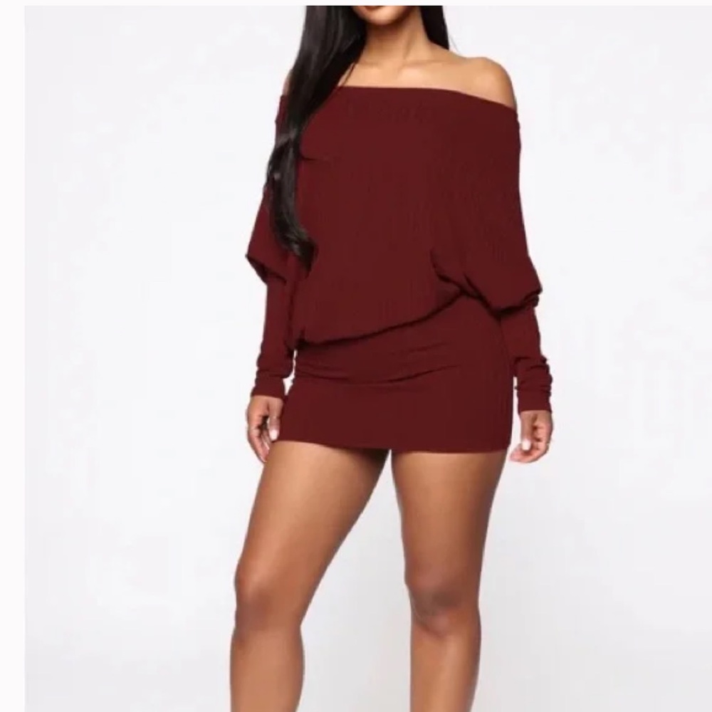 Fashion Nova: Come And Chill Mini Dress - Wine